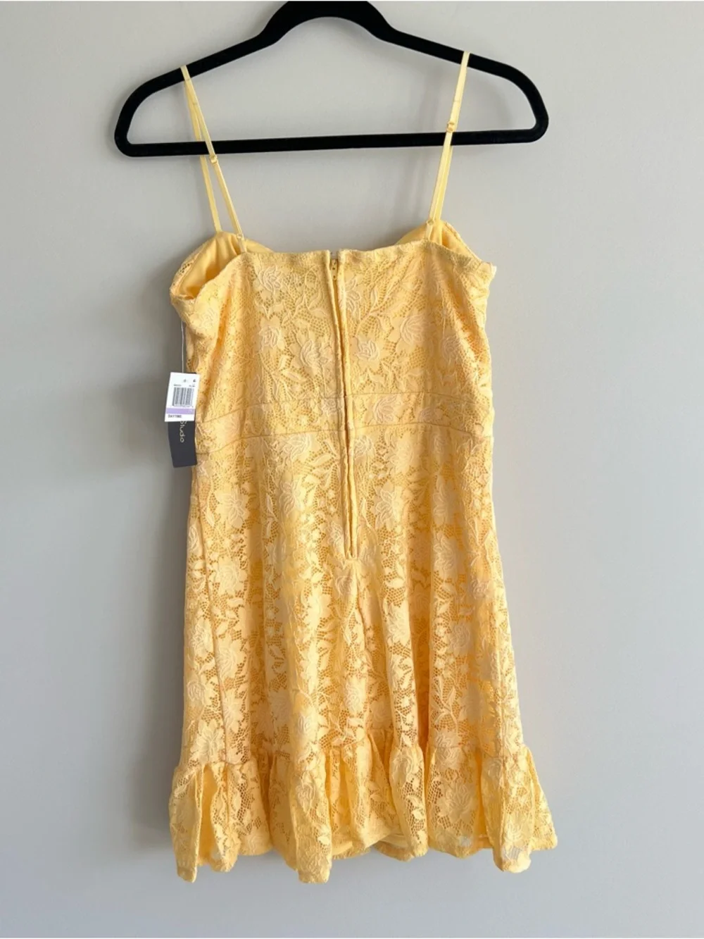 NWT City Studio yellow juniors lace overlay sleeveless tie front dress size 11